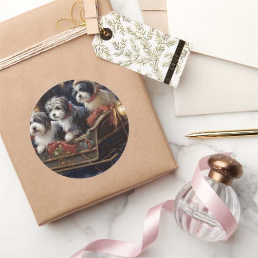 Havanese Weihnachtsfeiertage Runder Aufkleber (Schenken)