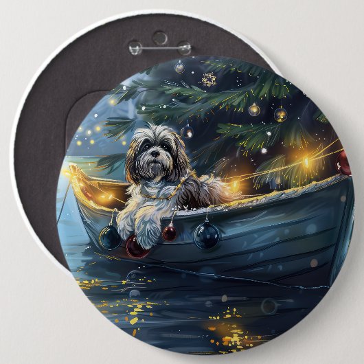 Havanese Weihnachtsfest Reise Button (Vorne & Hinten)