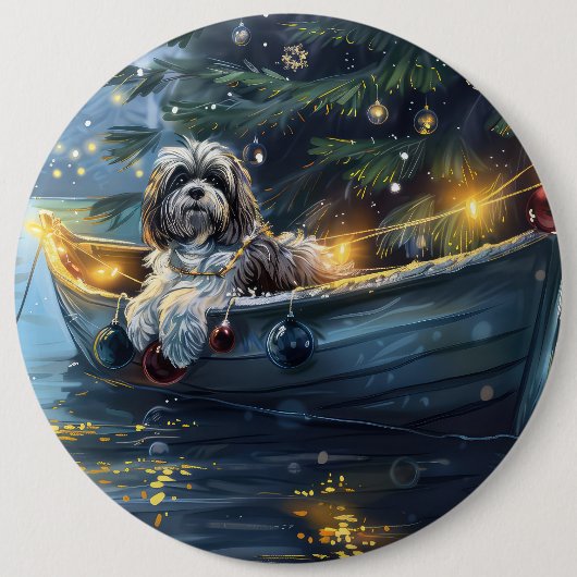 Havanese Weihnachtsfest Reise Button (Vorderseite)