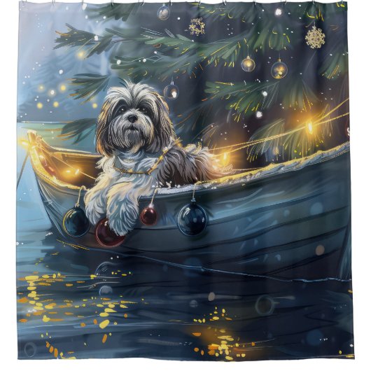 Havanese Weihnachtsfest Reise Duschvorhang (Vorderseite)