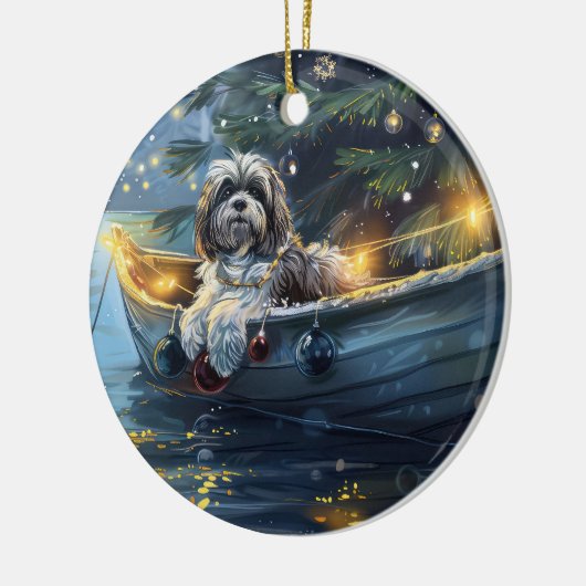 Havanese Weihnachtsfest Reise Keramik Ornament (Links)