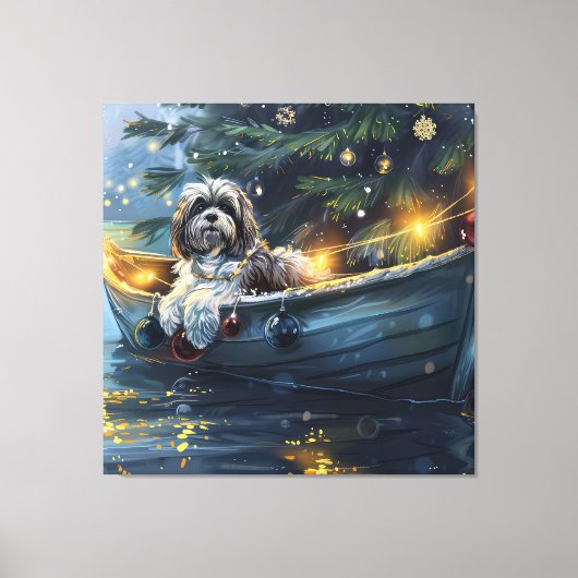 Havanese Weihnachtsfest Reise Leinwanddruck (Vorderseite)