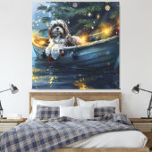 Havanese Weihnachtsfest Reise Leinwanddruck (Insitu (Schlafzimmer))