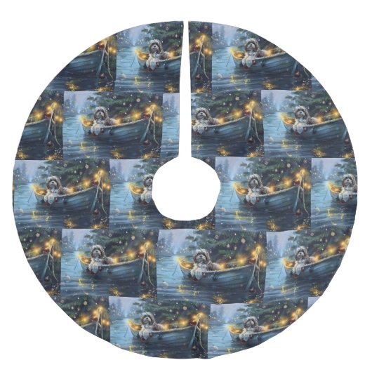 Havanese Weihnachtsfest Reise Polyester Weihnachtsbaumdecke (Vorderseite)