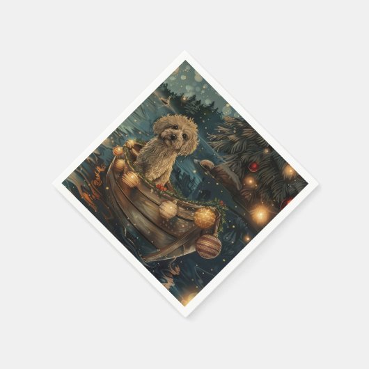 Havanese Weihnachtsfest Reise Serviette (Ecke)