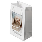 Havanese Weihnachtsgeschenk-Tasche Kleine Geschenktüte (Rückseite Schrägansicht)