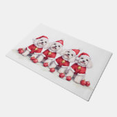 Havanese-Weihnachtskleid Santa-Hut Fußmatte (Schrägansicht)