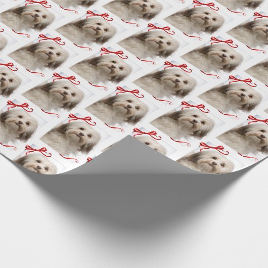 Havanese WeihnachtsPackpapier Geschenkpapier (Ecke)