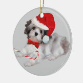 Havanese Weihnachtsverzierung Keramik Ornament (Links)