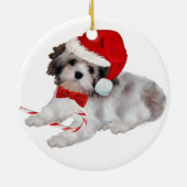 Havanese Weihnachtsverzierung Keramik Ornament (Hinten)