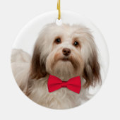 Havanese Weihnachtsverzierung Keramikornament (Hinten)