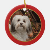 Havanese Weihnachtsverzierung Keramikornament (Vorne)