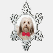 Havanese Weihnachtsverzierung Schneeflocken Zinn-Ornament (Rechts)
