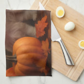 Havanese Welpe Autumn Delight Pumpkin Geschirrtuch (Viertel Falte)