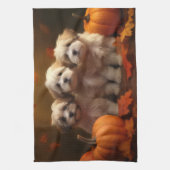 Havanese Welpe Autumn Delight Pumpkin Geschirrtuch (Vertikal)