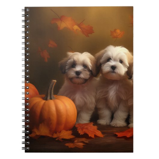 Havanese Welpe Autumn Delight Pumpkin Notizblock (Vorderseite)