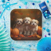 Havanese Welpe Autumn Delight Pumpkin Pappteller (Party)