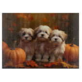 Havanese Welpe Autumn Delight Pumpkin Schneidebrett (Vorderseite)
