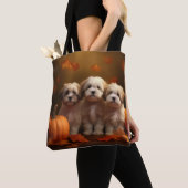 Havanese Welpe Autumn Delight Pumpkin Tasche (Von Nahem)