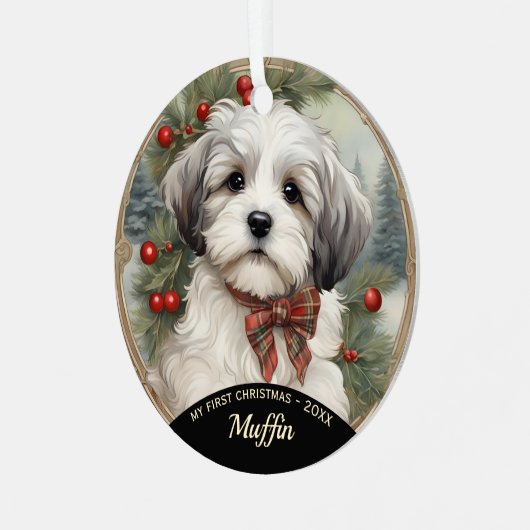 Havanese Welppy's First Christmas Ornament (Vorderseite links)