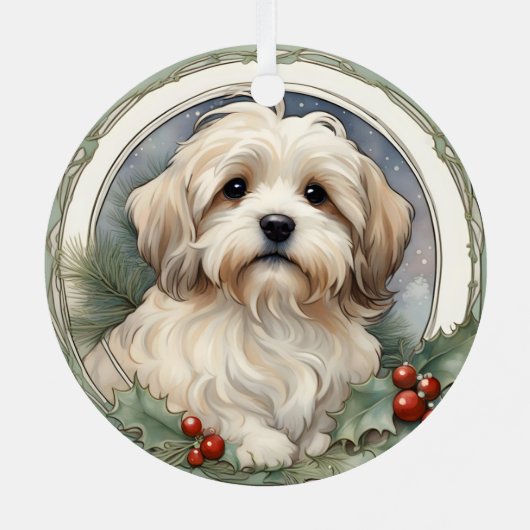 Havanese Welppy's First Christmas Ornament Aus Metall (Rückseite)