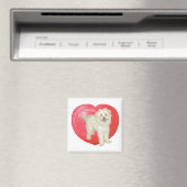 Havanese/Westie Mix Valentinstag Magnet (In Situ (Geschirrspüler))