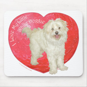Havanese / Westie Mix Valentinstag Mousepad