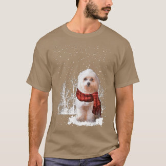 Havanese Winter Scarf Hunde Tree Forest Snow Chris T-Shirt