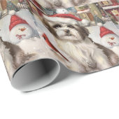 Havanese Winter Wonderland Weihnachtsfreude Geschenkpapier (Rolleneckpunkt)