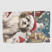 Havanese Winter Wonderland Weihnachtsfreude Golfhandtuch (Horizontal)