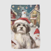 Havanese Winter Wonderland Weihnachtsfreude Golfhandtuch (Vorderseite)
