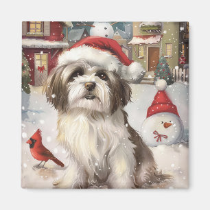 Havanese Winter Wonderland Weihnachtsfreude Magnet