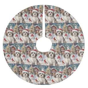 Havanese Winter Wonderland Weihnachtsfreude Polyester Weihnachtsbaumdecke