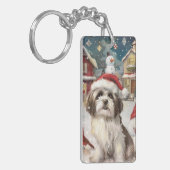 Havanese Winter Wonderland Weihnachtsfreude Schlüsselanhänger (Vorderseite links)