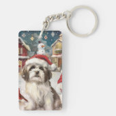 Havanese Winter Wonderland Weihnachtsfreude Schlüsselanhänger (Rückseite)
