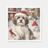Havanese Winter Wonderland Weihnachtsfreude Serviette (Vorderseite)