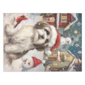 Havanese Winter Wonderland Weihnachtsfreude Tischdecke (Vorderseite (Horizontal))