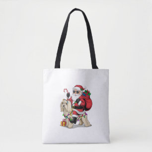 Havanese Xmas Lighting Santa Riding Havanese Hund  Tasche