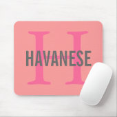 Havanese Zucht-Monogramm-Entwurf Mousepad (Mit Mouse)