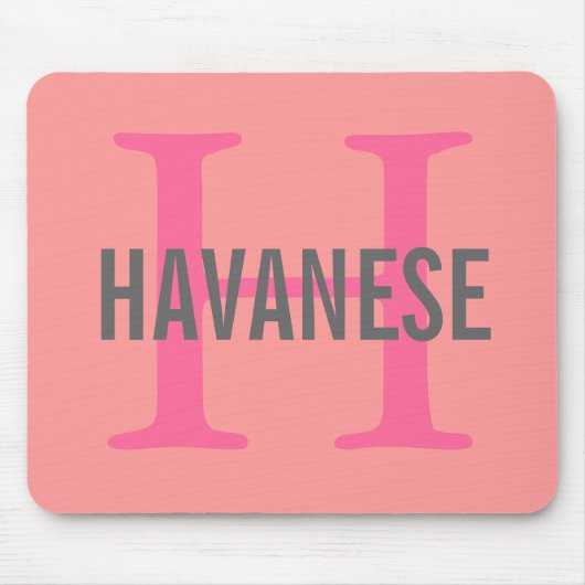 Havanese Zucht-Monogramm-Entwurf Mousepad (Vorne)