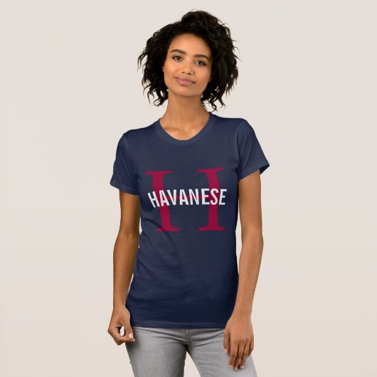 Havanese Zucht-Monogramm-Entwurf T-Shirt (Vorne ganz)