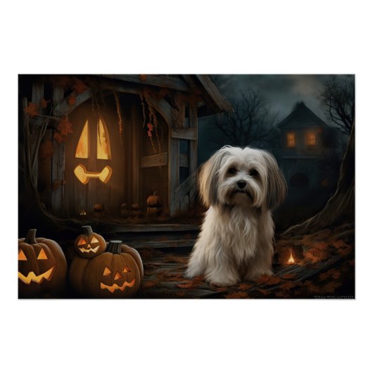 Havaneser Halloween Gruselig Poster (Vorderseite)