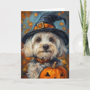 Havaneser Hund Halloween Feiertagskarte