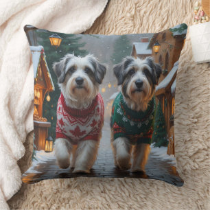 Havaneser Hunde Weihnachten Schnee Feiertag Kissen