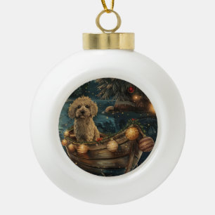 Havaneser Weihnachtsfestliche Reise Keramik Kugel-Ornament