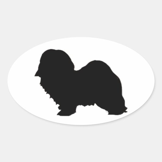 havanesische Silhouette Ovaler Aufkleber (Vorderseite)