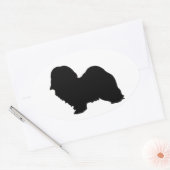 havanesische Silhouette Ovaler Aufkleber (Umschlag)