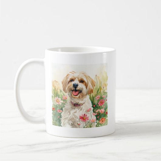 Havanesische Tasse - Wasserfarben-Hund-Kaffeebeche (Links)