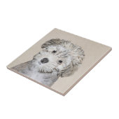 Havanesische Welpenmalerei - Niedliche Original Hu Fliese (Seite)