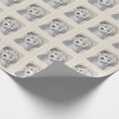 Havanesische Welpenmalerei - Niedliche Original Hu Geschenkpapier (Ecke)